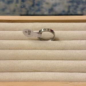 Silver Plated Stainless Steel Rhinestone Ring